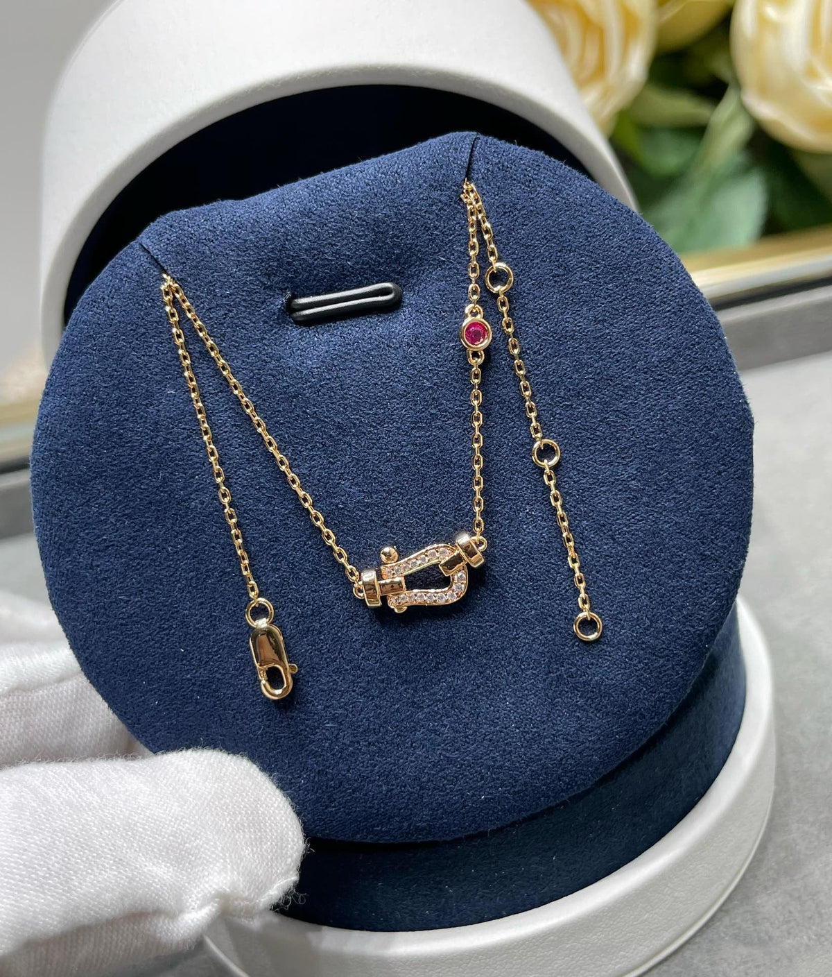 [OAKJURI Jewelry]FORCE 10 DIAMOND PINK GOLD NECKLACE