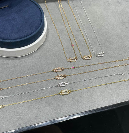 [OAKJURI Jewelry]FORCE 10 DIAMOND PINK GOLD NECKLACE