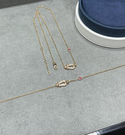 [OAKJURI Jewelry]FORCE 10 DIAMOND PINK GOLD NECKLACE