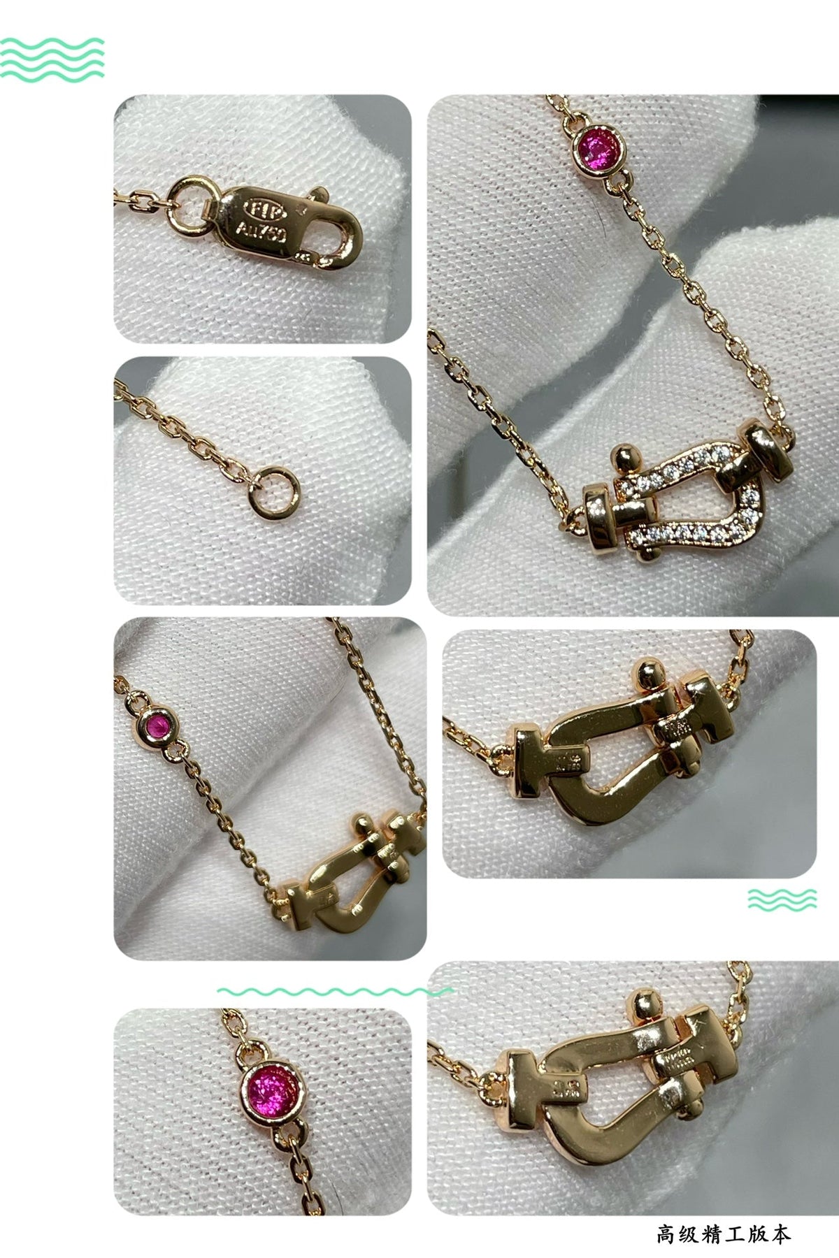 [OAKJURI Jewelry]FORCE 10 DIAMOND PINK GOLD NECKLACE