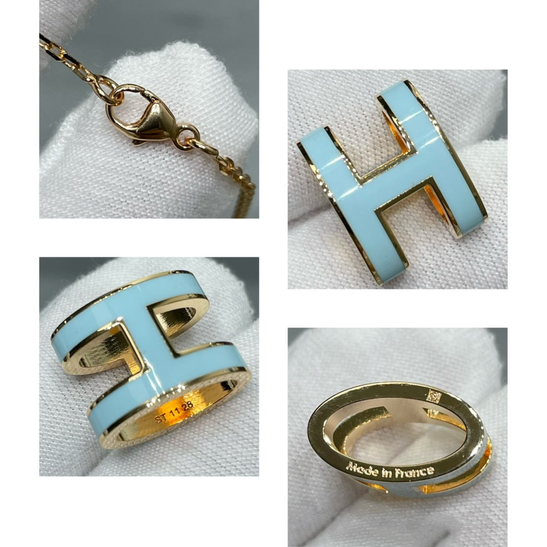 [OAKJURI Jewelry]POP H SKY BLUE NECKLACE