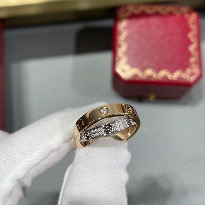 [OAKJURI Jewelry] LOVE PINK GOLD SILVER DIAMOND DOUBLE RING