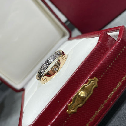 [OAKJURI Jewelry] LOVE PINK GOLD SILVER DIAMOND DOUBLE RING