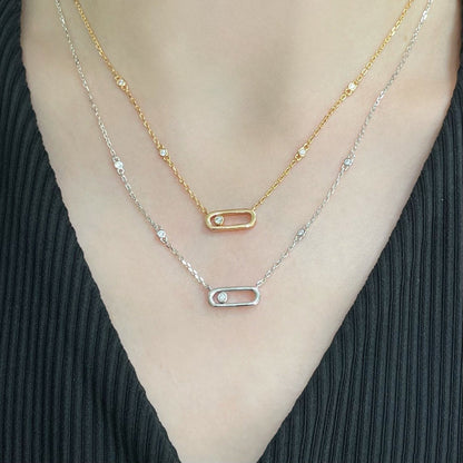 [OAKJURI Jewelry]MOVE UNO DIAMOND NECKLACE