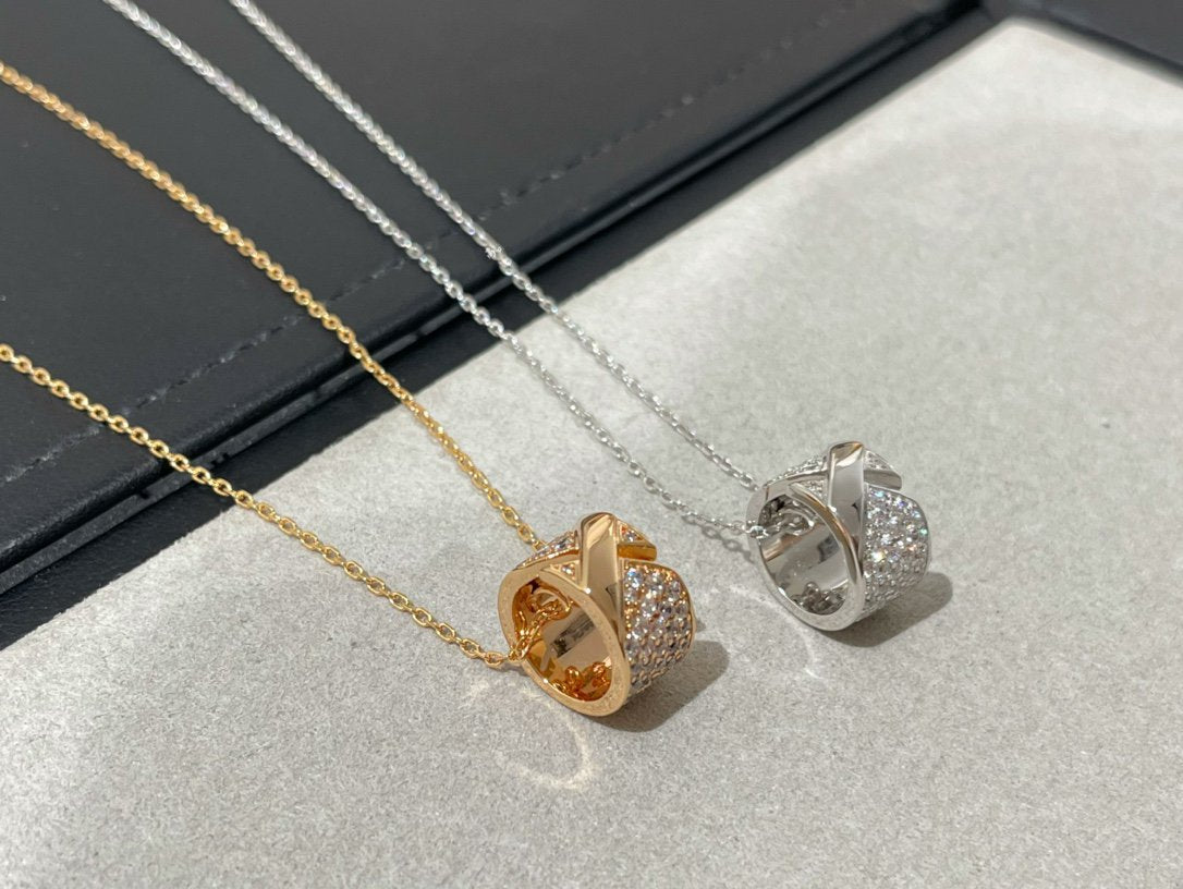 [OAKJURI Jewelry]LIENS EVIDENCE DIAMOND PAVED NECKLACE