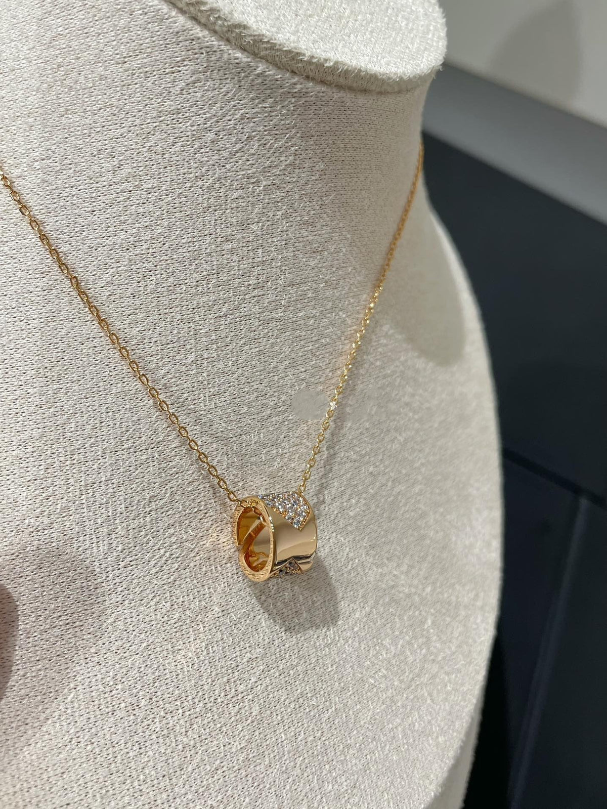 [OAKJURI Jewelry]LIENS EVIDENCE DIAMOND PAVED NECKLACE
