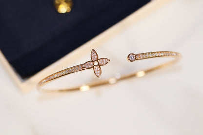 [OAKJURI Jewelry]IDYLLE GOLD OPEN BRACELET DIAMOND PAVED