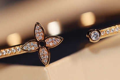 [OAKJURI Jewelry]IDYLLE GOLD OPEN BRACELET DIAMOND PAVED