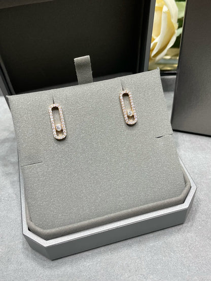 [OAKJURI Jewelry]MOVE UNO STUD DIAMOND PAVED EARRINGS