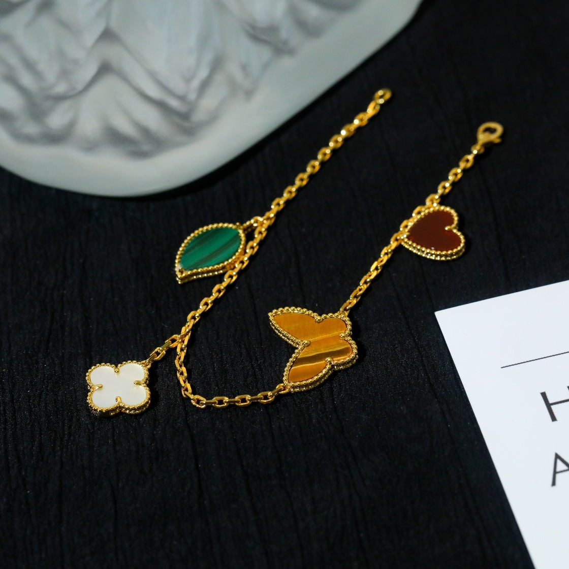 [OAKJURI Jewelry]LUCKY SPRING 5 MOTIF GOLD BRACELET