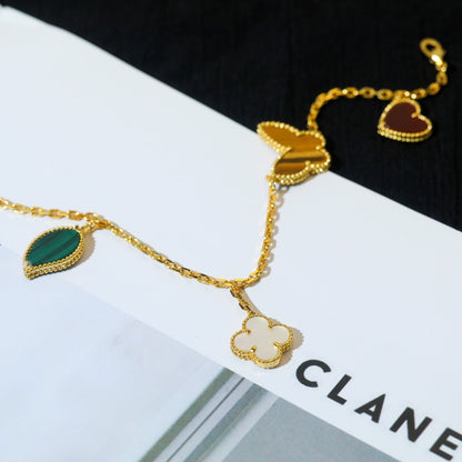 [OAKJURI Jewelry]LUCKY SPRING 5 MOTIF GOLD BRACELET