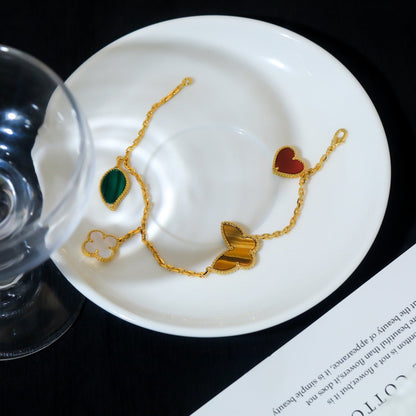 [OAKJURI Jewelry]LUCKY SPRING 5 MOTIF GOLD BRACELET