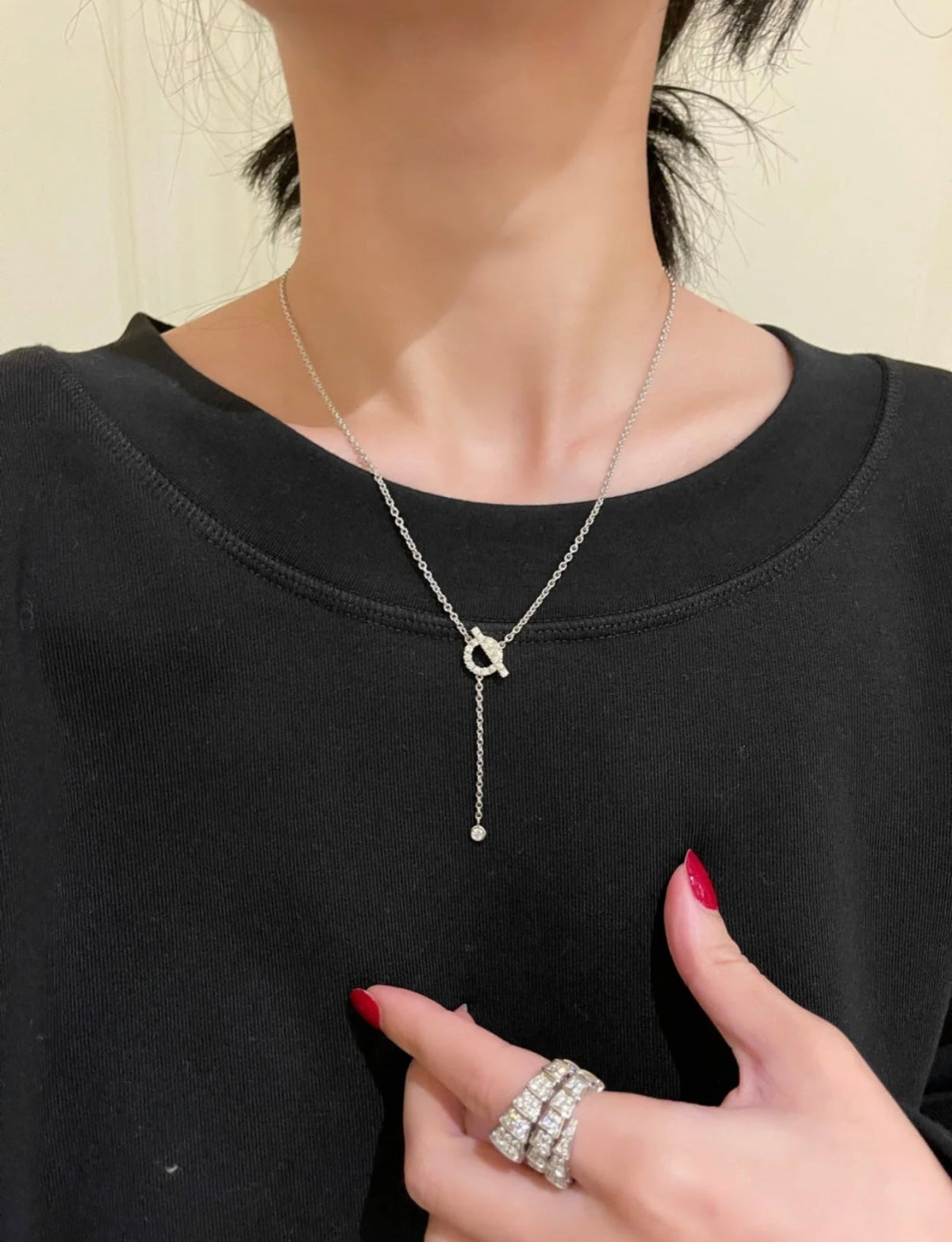 [OAKJURI Jewelry]FINESSE SILVER DIAMOND NECKLACE
