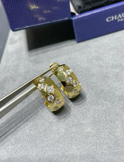 [OAKJURI Jewelry]BEE LOVE DIAMOND HOOP EARRINGS