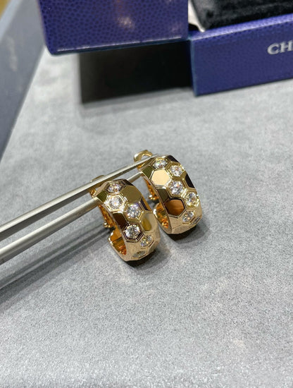 [OAKJURI Jewelry]BEE LOVE DIAMOND HOOP EARRINGS