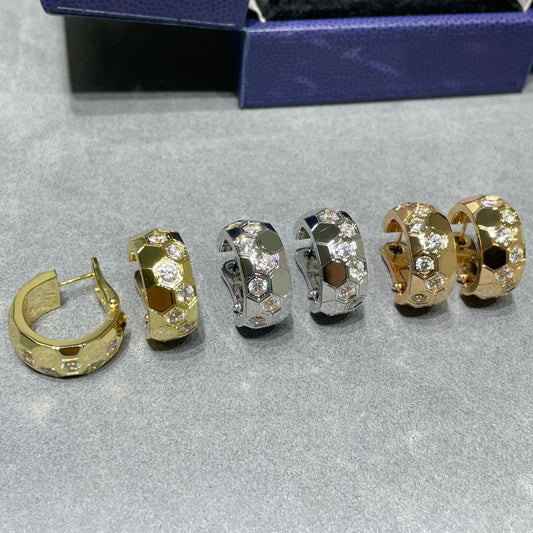[OAKJURI Jewelry]BEE LOVE DIAMOND HOOP EARRINGS