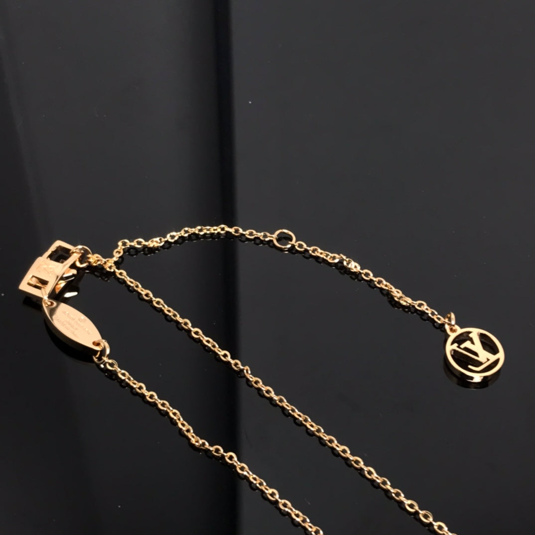 [OAKJURI Jewelry]COLOR BLOSSOM PINK MOP SUN GOLD NECKLACE