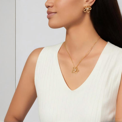 [OAKJURI Jewelry] FLOWERLACE EARRING 5 DIAMONDS