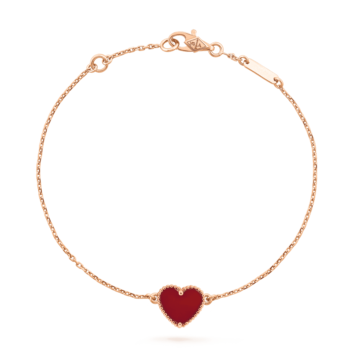 [OAKJURI Jewelry]HEART CARNELIAN PINK GOLD BRACELET