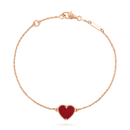 [OAKJURI Jewelry]HEART CARNELIAN PINK GOLD BRACELET