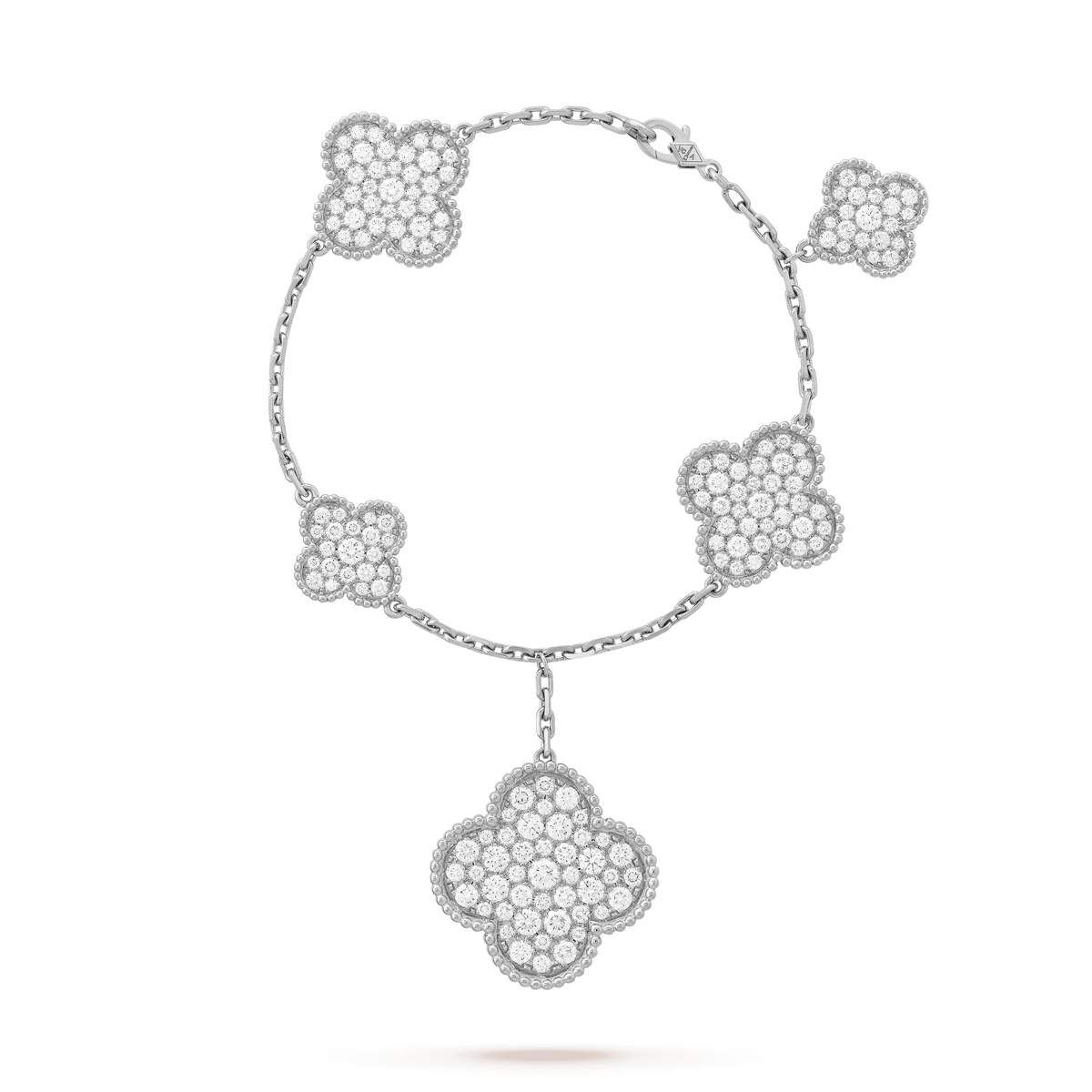 [OAKJURI Jewelry]CLOVER 6 MOTIFS SILVER DIAMOND BRACELET