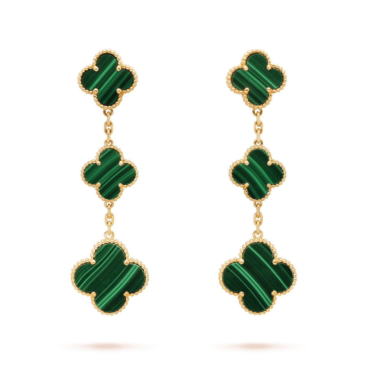 [OAKJURI Jewelry]CLOVER MALACHITE 3 MOTIFS GOLD