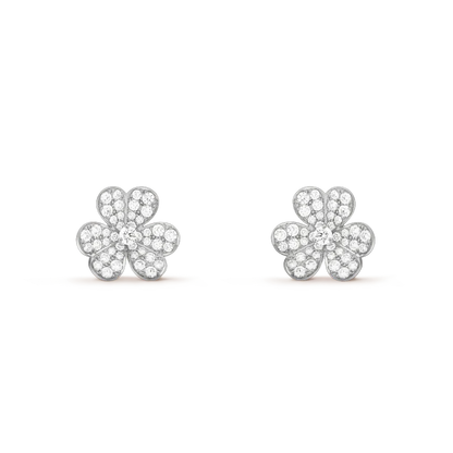 [OAKJURI Jewelry]CLOVER COMOS DIAMOND EARRINGS SILVER