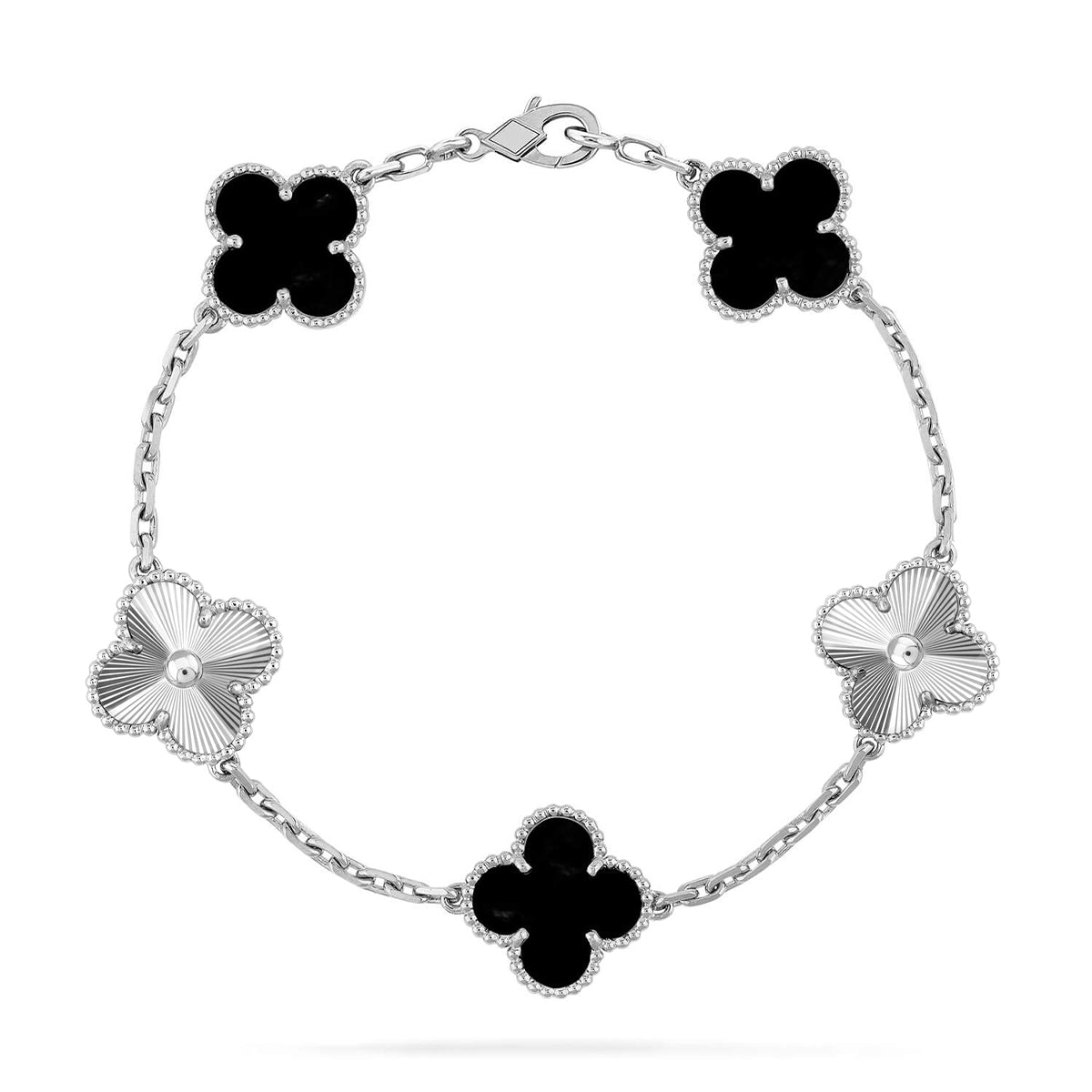 [OAKJURI Jewelry] CLOVER 5 MOTIF ONYXS BRACELET COLLECTION