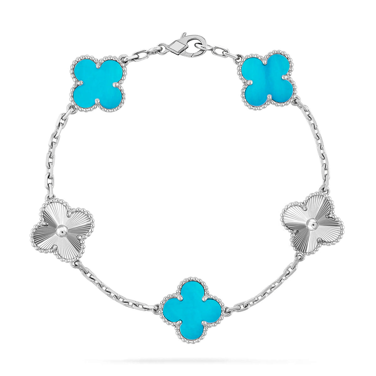 [OAKJURI Jewelry] CLOVER 5 MOTIF TURQUOISE BRACELET COLLECTION