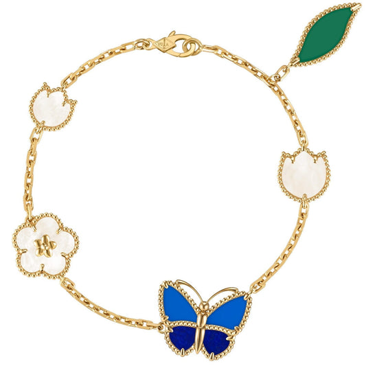 [OAKJURI Jewelry]LUCKY SPRING BUTTERFLY 5 MOTIF BRACELET