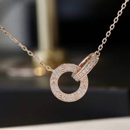 [OAKJURI Jewelry] LOVE  FULL DIAMOND PENDANT NECKLACE