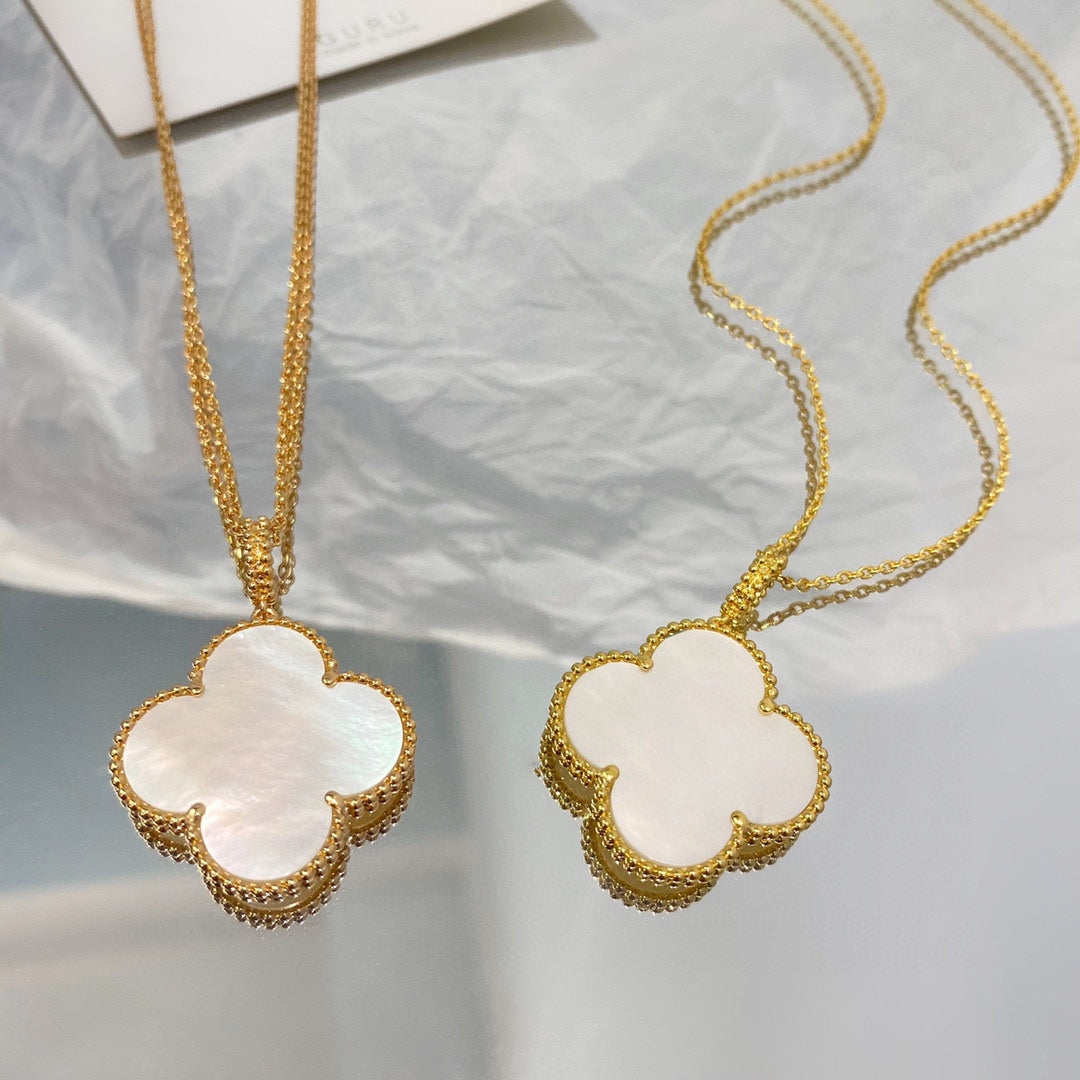 [OAKJURI Jewelry]CLOVER 25MM MOP LARGE PENDANT NECKLACE