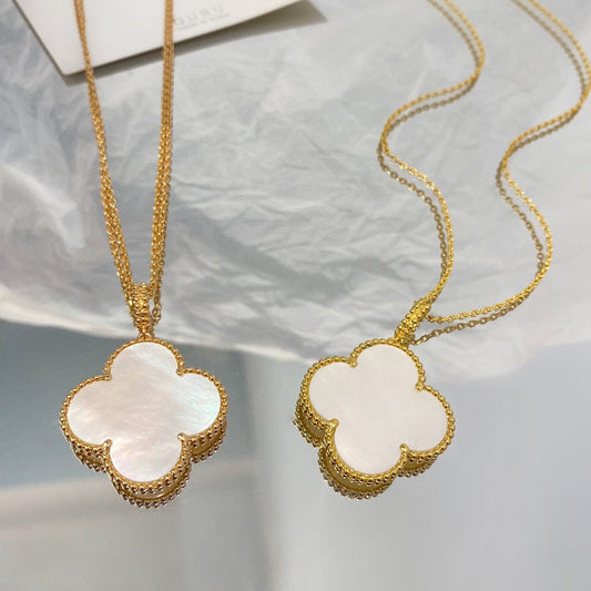 [OAKJURI Jewelry]CLOVER 25MM MOP LARGE PENDANT NECKLACE