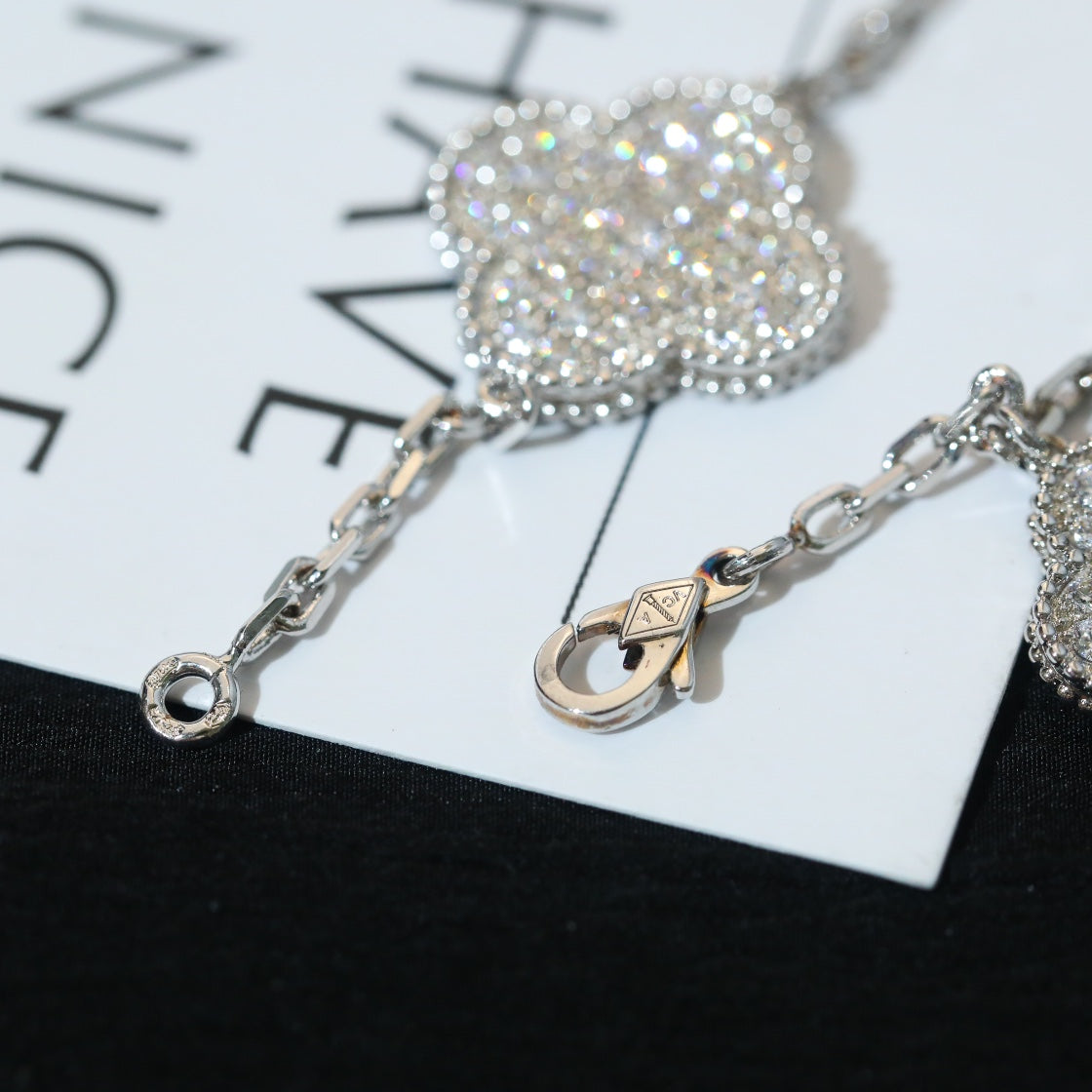 [OAKJURI Jewelry]CLOVER BRACELET 5 MOTIF SILVER DIAMOND PAVED