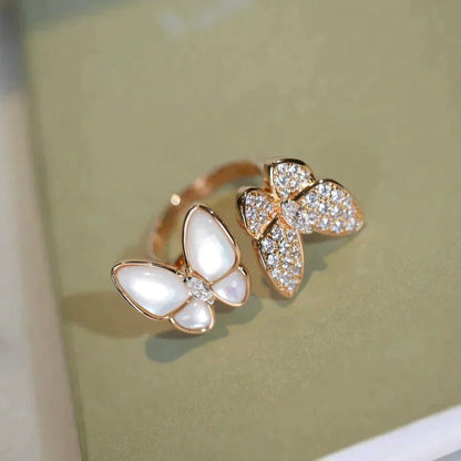 [OAKJURI Jewelry]TWIN BUTTERFLY DIAMOND MOP RING