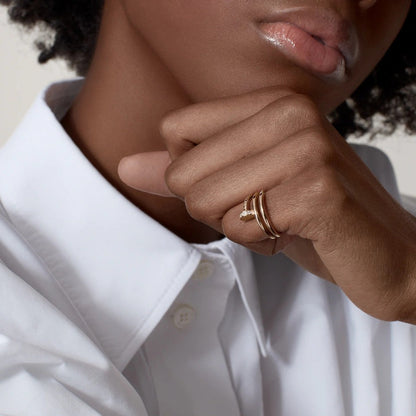[OAKJURI Jewelry] JUSTE RING 4.8MM HALF DIAMOND
