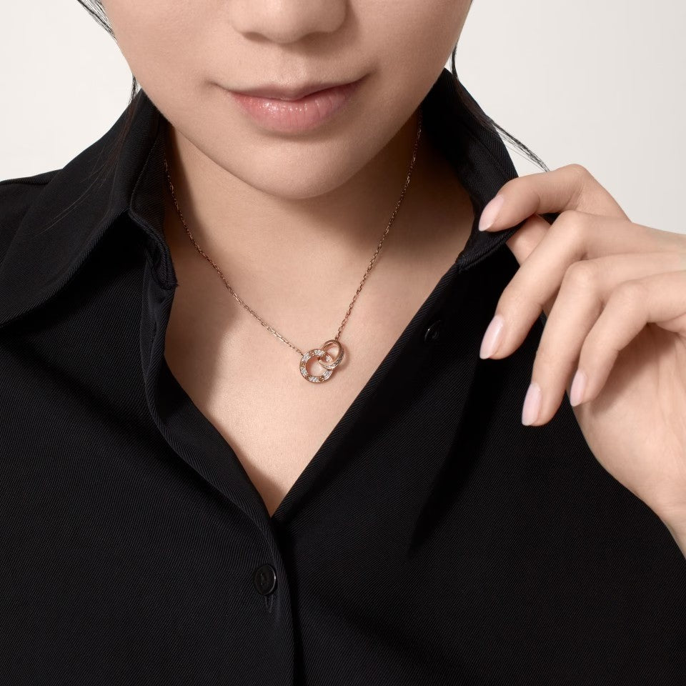 [OAKJURI Jewelry] LOVE  FULL DIAMOND PENDANT NECKLACE