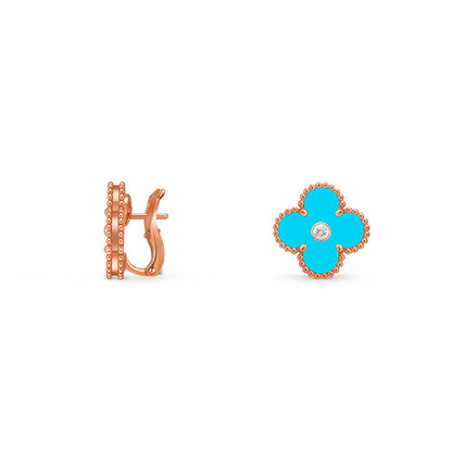 [OAKJURI Jewelry]CLOVER 15MM MOP DIAMOND EARRINGS COLLECTION