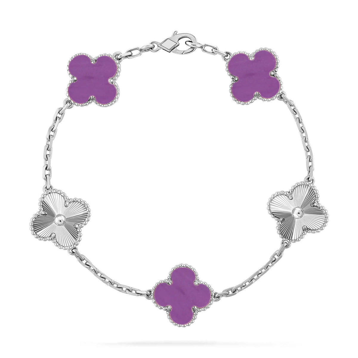 [OAKJURI Jewelry] CLOVER 5 MOTIF VIOLET BRACELET COLLECTION