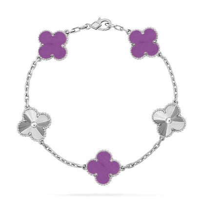[OAKJURI Jewelry] CLOVER 5 MOTIF VIOLET BRACELET COLLECTION