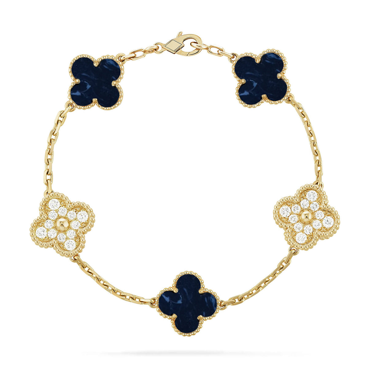 [OAKJURI Jewelry]CLOVER 5 MOTIF PIETERSITE BRACELET COLLECTION