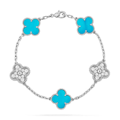[OAKJURI Jewelry] CLOVER 5 MOTIF TURQUOISE BRACELET COLLECTION