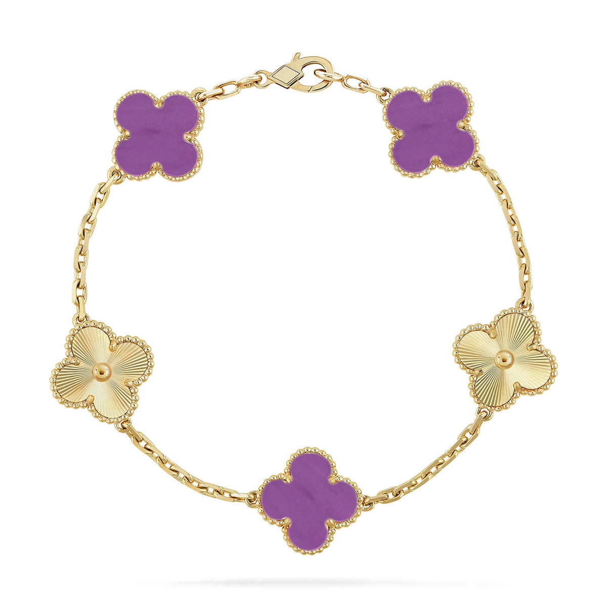 [OAKJURI Jewelry] CLOVER 5 MOTIF VIOLET BRACELET COLLECTION
