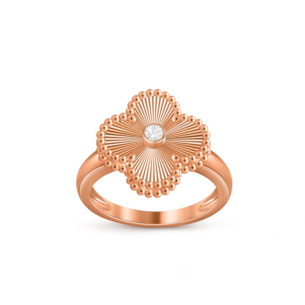 [OAKJURI Jewelry]CLOVER DIAMOND RING ROSE GOLD COLLECTION