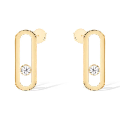 [OAKJURI Jewelry]MOVE UNO SMALL 1 DIAMOND EARRINGS