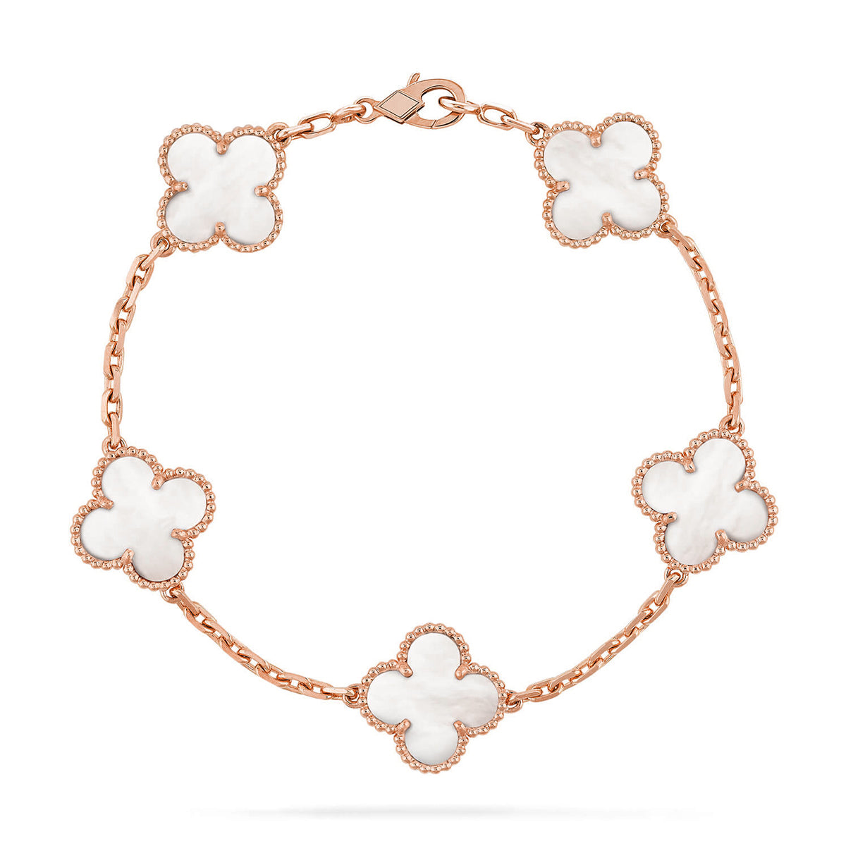 [OAKJURI Jewelry]CLOVER WHITE PEARL MOP 5 MOTIF BRACELET COLLECTION