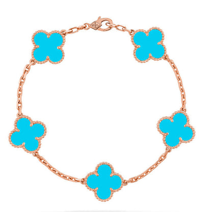 [OAKJURI Jewelry] CLOVER 5 MOTIF TURQUOISE BRACELET COLLECTION