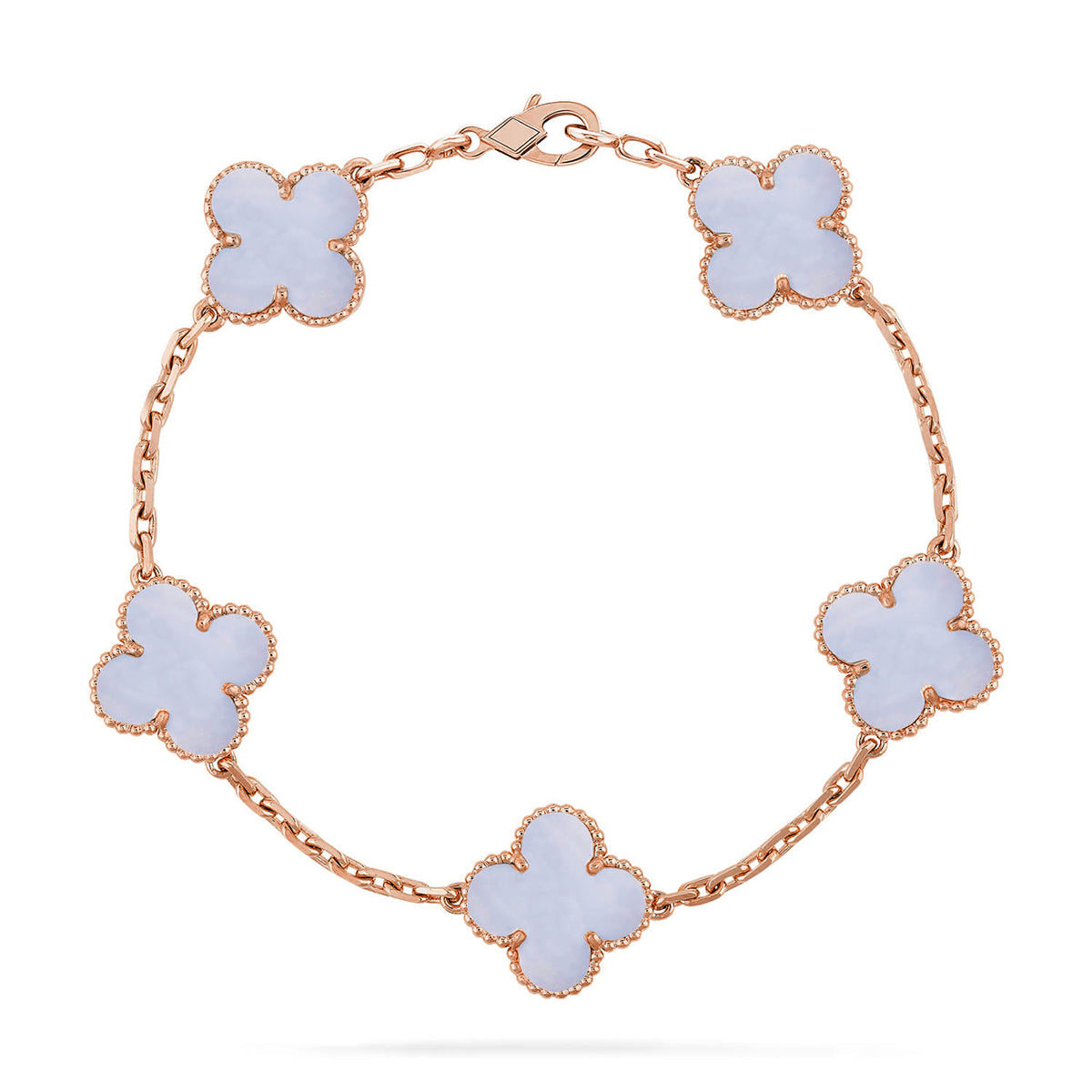 [OAKJURI Jewelry] CLOVER 5 MOTIF PURPLE CHALCEDONY BRACELET COLLECTION