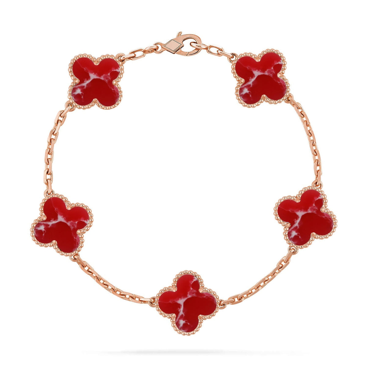 [OAKJURI Jewelry]CLOVER 5 MOTIF RED PATTERN BRACELET COLLECTION