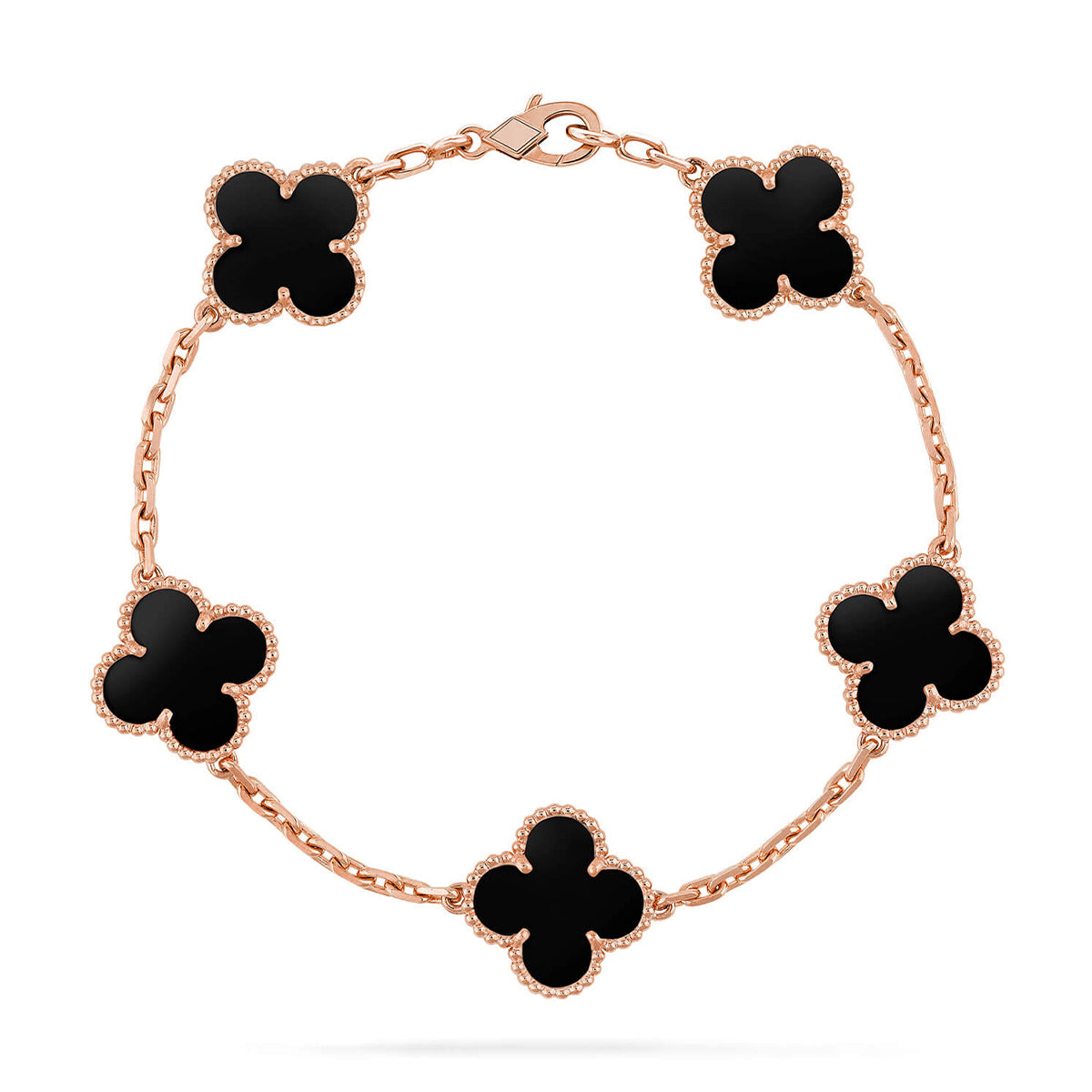 [OAKJURI Jewelry] CLOVER 5 MOTIF ONYXS BRACELET COLLECTION